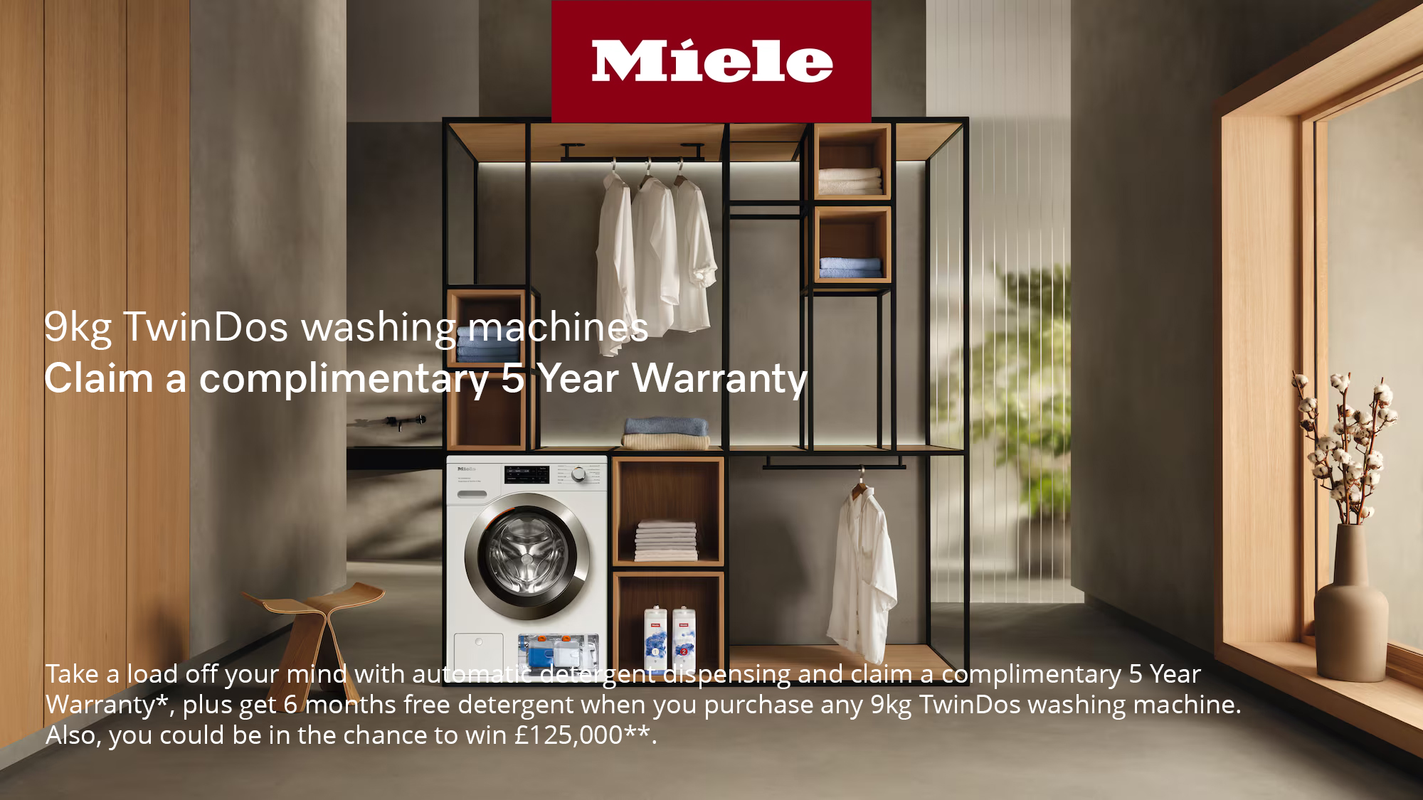 Get a 5 year warranty on selected Miele appliances