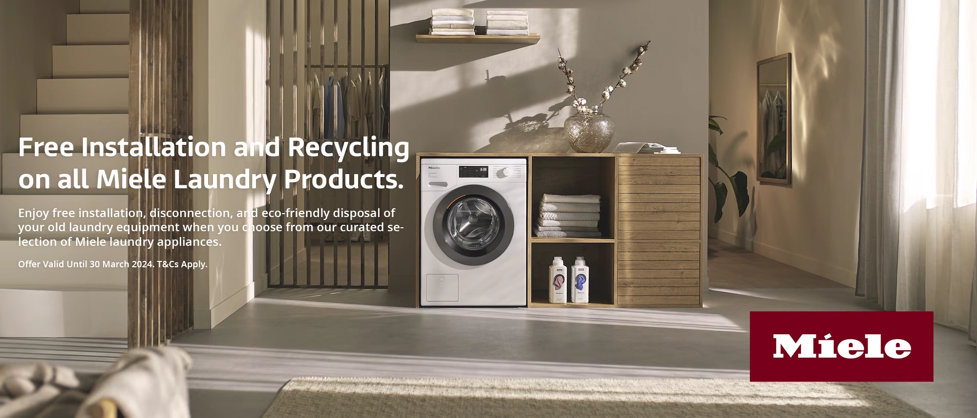 Free Installation and Recycling on all Miele Laundry Products Promotion