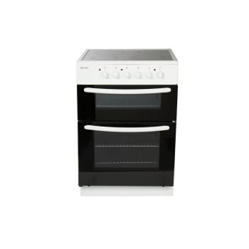 Haden HE60DOMW 60.5cm Double Oven with Ceramic Hob - White - A Rated
