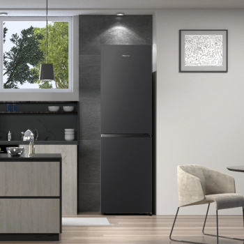 Hisense RB327N4BBE 55cm 50/50 Total No Frost Fridge Freezer - Black Steel - E Rated