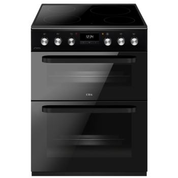 CDA CFC631BL 60cm Double Oven Electric Cooker with Ceramic Hob - Black - A Rated