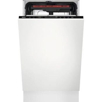 AEG 7000 GlassCare FSE73507P Fully Integrated Slimline Dishwasher - Black Control Panel with Sliding Door Fixing Kit - D Rated