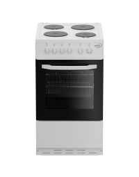 Zenith ZE503W 50cm Electric Single Oven with solid plate - hob White - A Rated