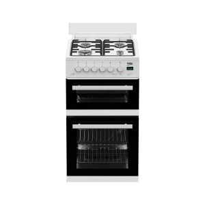 Beko EDG507W 50cm Double Oven Gas Cooker with Gas Hob - White - A+ Rated