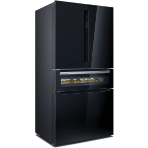 Siemens iQ700 KF96RSBEA Freestanding American Style Refrigeration - Black Glass Doors - E Rated