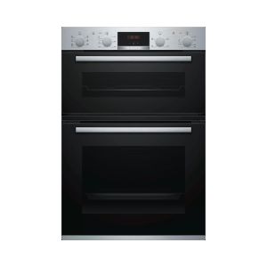 Bosch MBS533BS0B 59.4cm Built In Electric Double Oven with 3D Hot Air - Stainless Steel - A Rated