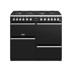 Stoves Precision Deluxe S1000DF Black 100cm Dual Fuel Range Cooker - 444410745 - A Rated