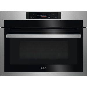 AEG 8000 Series CombiQuick KME761080M Built In Compact Electric Single Oven with Microwave Function and antifingerprint coating - Stainless Steel - A+ Rated