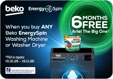 Claim 6 months of Fairy Tablets or Ariel Pods FREE with Beko! Claim 6 months of Fairy Tablets or Ariel Pods FREE with Beko!
