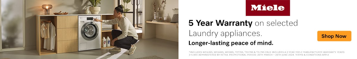5 Year Warranty on selected Miele Laundry appliances