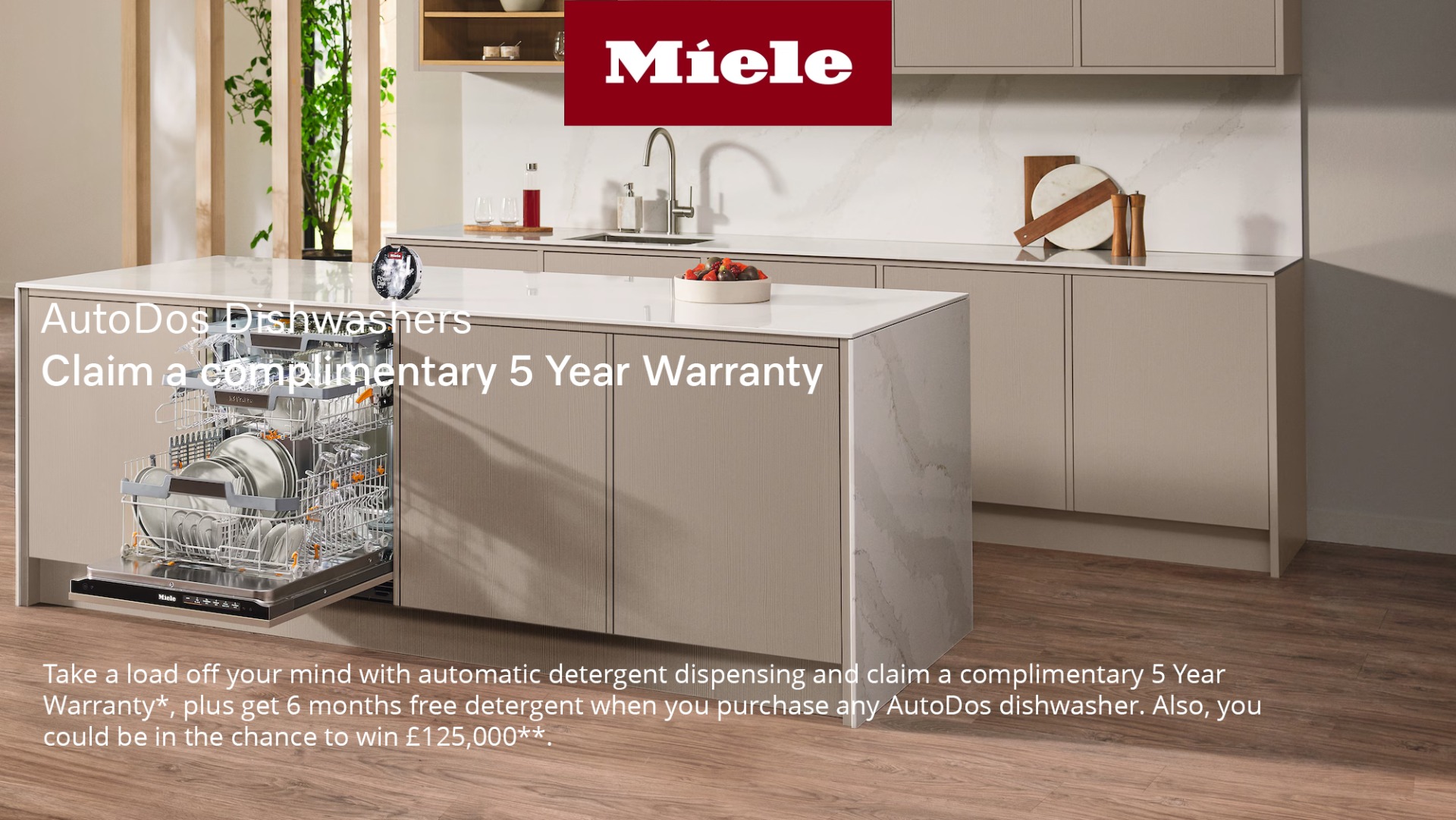 Claim a complimentary 5 Year Warranty* when you purchase any AutoDos Dishwasher