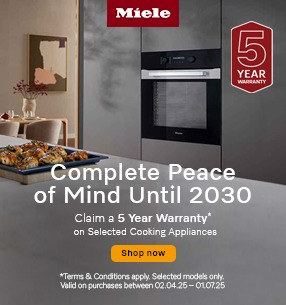 Complete Peace of Mind until 2030 - Claim a 5 year warranty on selected Miele cooking appliances Complete Peace of Mind until 2030 - Claim a 5 year warranty on selected Miele cooking appliances
