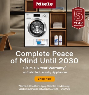 Complete Peace of Mind until 2030 - Claim a 5 year warranty on selected Miele laundry appliances Complete Peace of Mind until 2030 - Claim a 5 year warranty on selected Miele laundry appliances